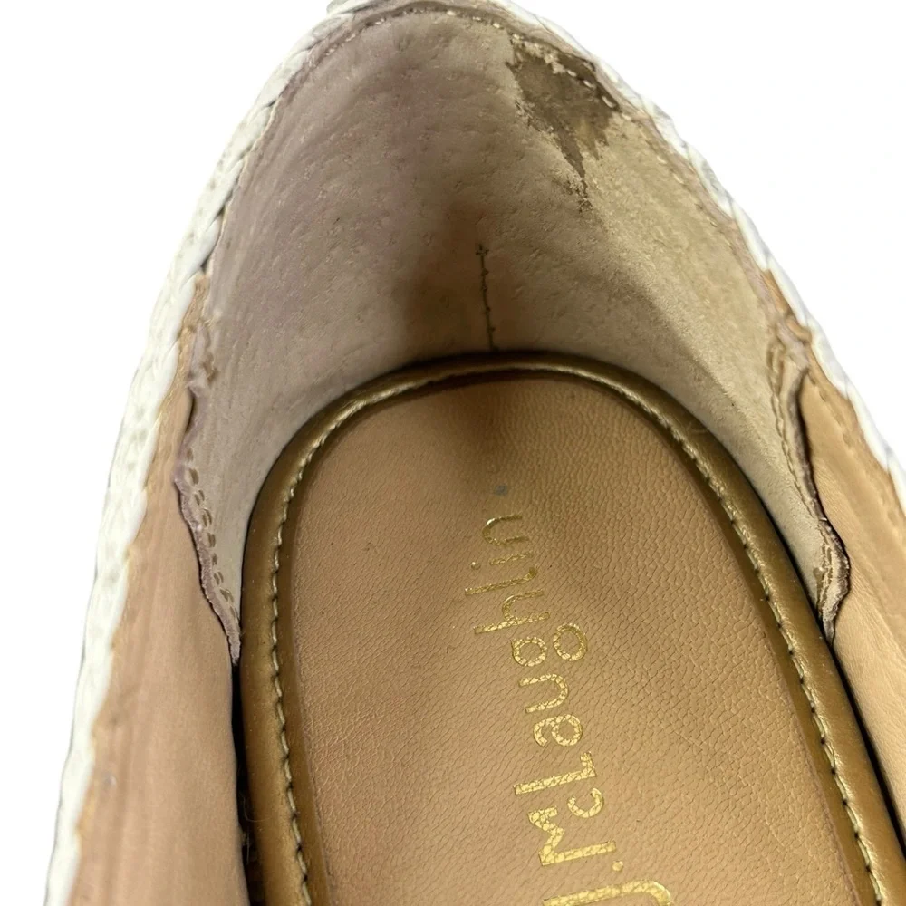 J McLaughlin black white woven leather espadrille size 7.5